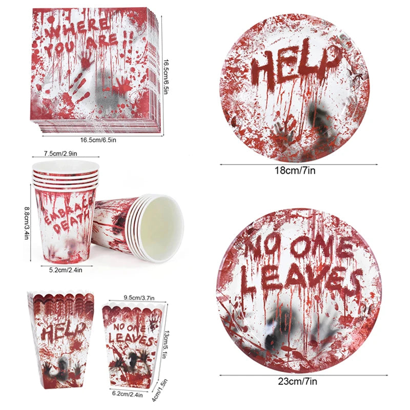 Bloody Horror Party Tableware Set