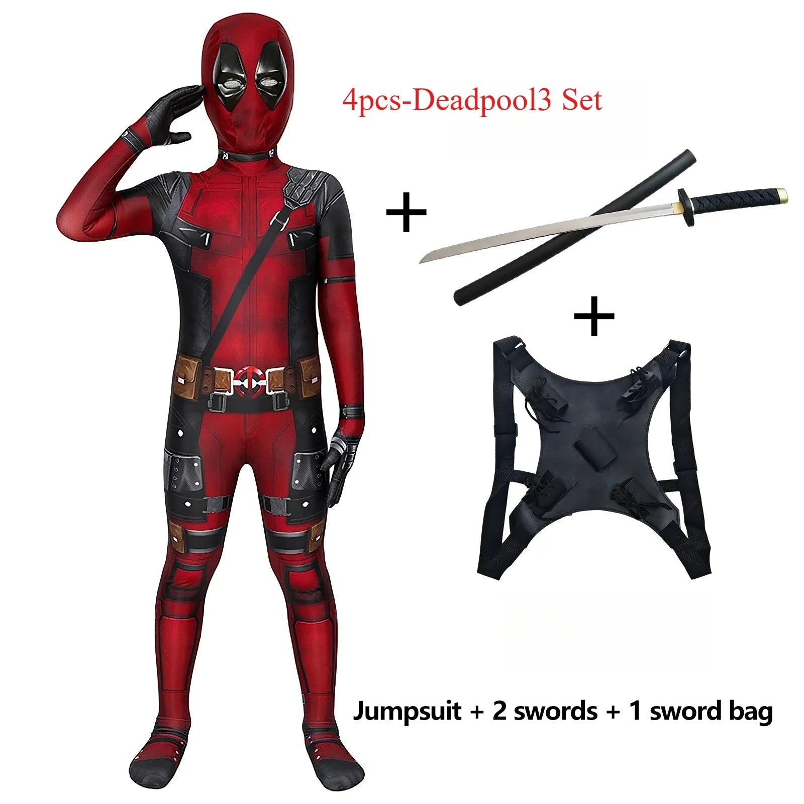 Heroic Mercenary Suit – 4-Piece Deadpool-Inspired Costume Set