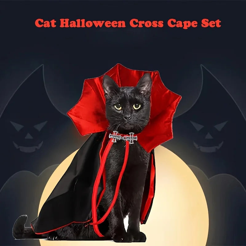 Vampurr Cape – Dracula Halloween Costume for Cats