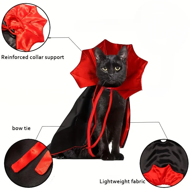 Vampurr Cape – Dracula Halloween Costume for Cats