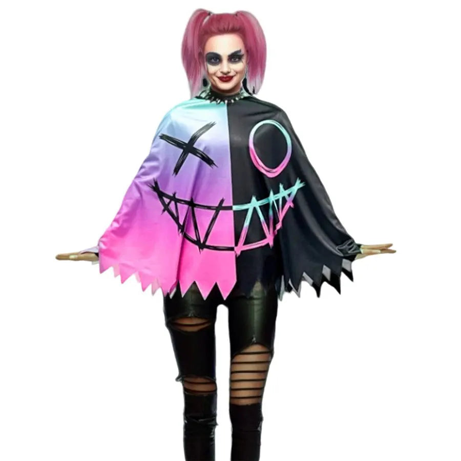 Neon Nightmare Cape – Women’s Halloween Cloak”