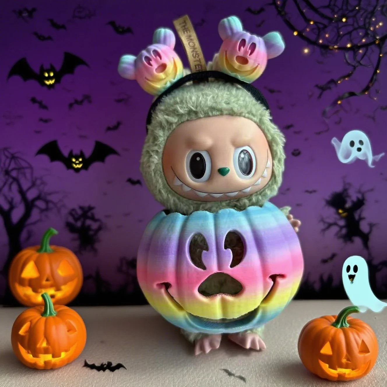 Rainbow Pumpkin Trickster Figurine