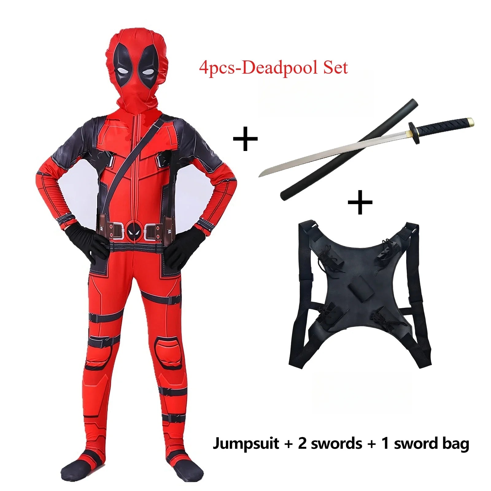 Heroic Mercenary Suit – 4-Piece Deadpool-Inspired Costume Set