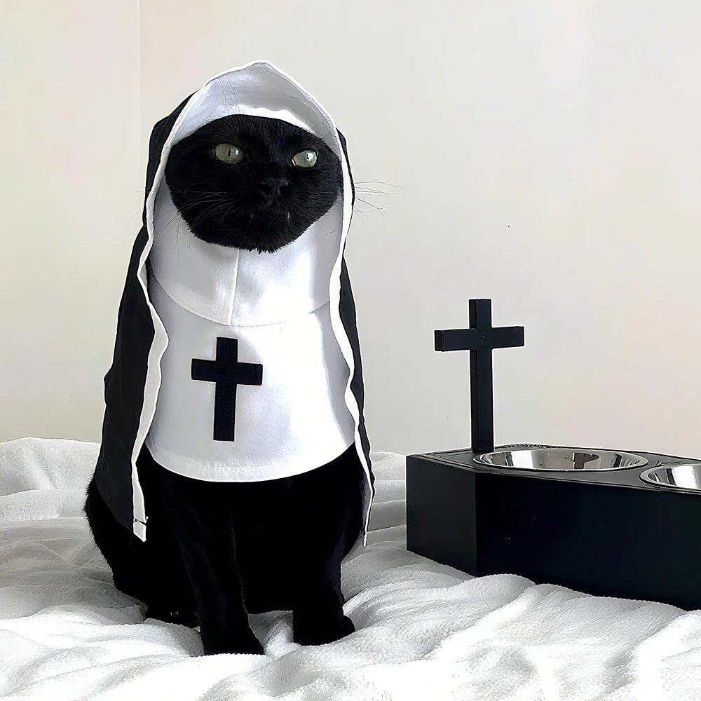 Holy Cat Costume – The Spookiest Nun Outfit for Pets
